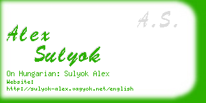 alex sulyok business card